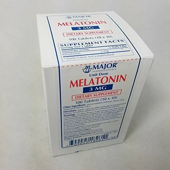 Major Melatonin Tablets, 3 mg, 100 Count