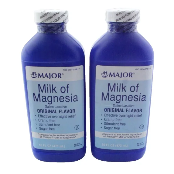 Major Milk of Magnesia Saline Laxative Original Flavor 16 fl oz. 2 Count