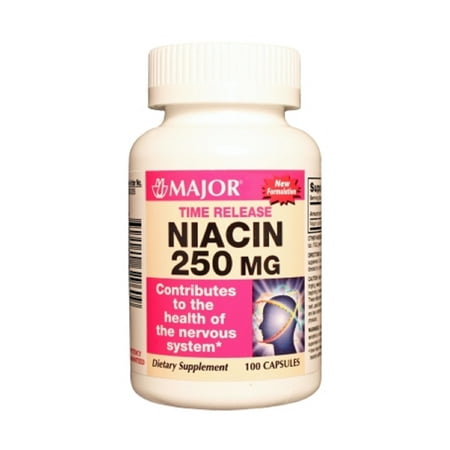 Major Niacin Tr 250Mg CAPS Niacin-250 Mg Green/Clr/Yel 100 Caps Upc 309040629609