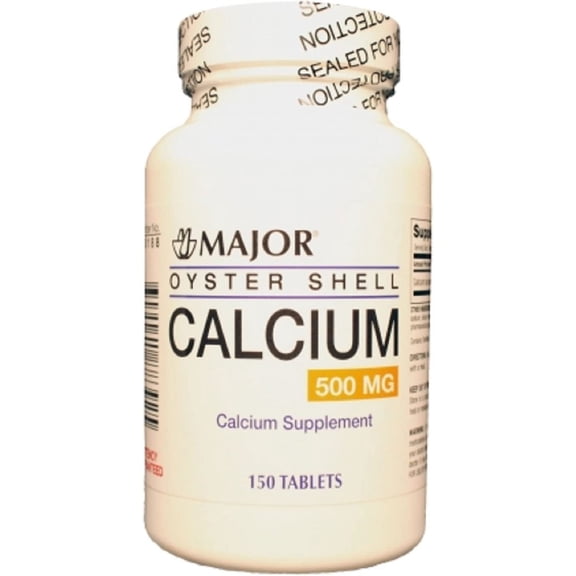 Major Oyster Shell Calcium Supplement Tablet, 500 mg, 150 Count