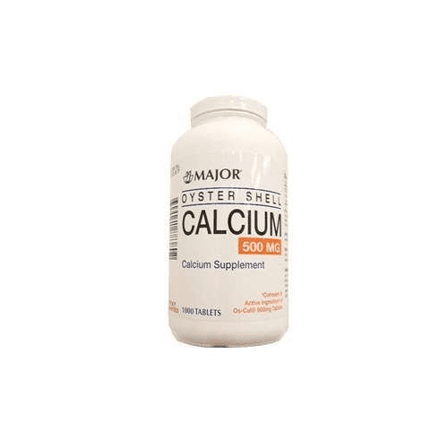 Major Oyster Shell Calcium Tablets, 500 mg, 1000 Count