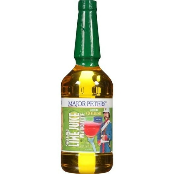 Major Peters Sweetened Lime Juice, 1 Liter -- 6 per case.