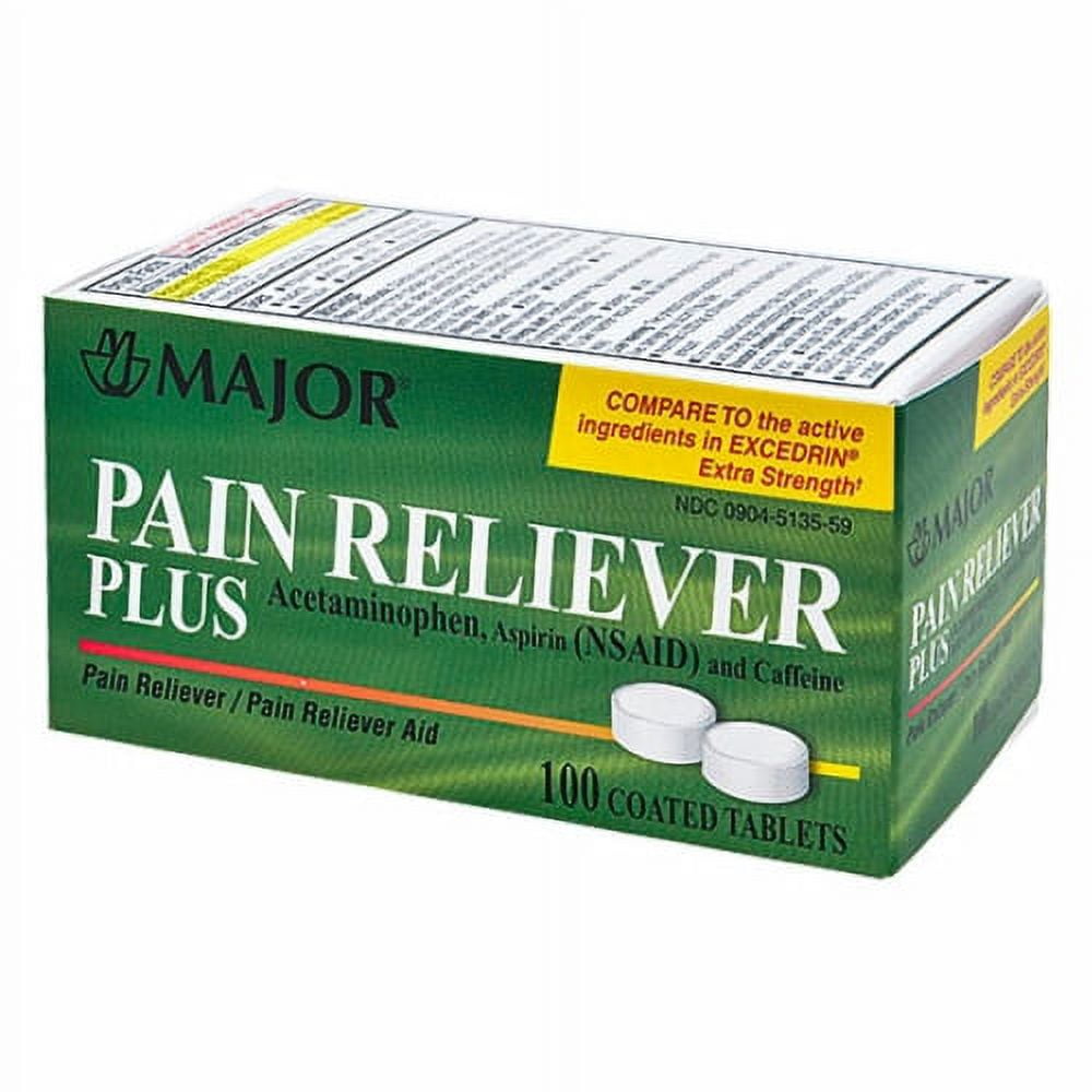 Major Pharmaceuticals Pain Reliever Plus, 100 Coated Tabs