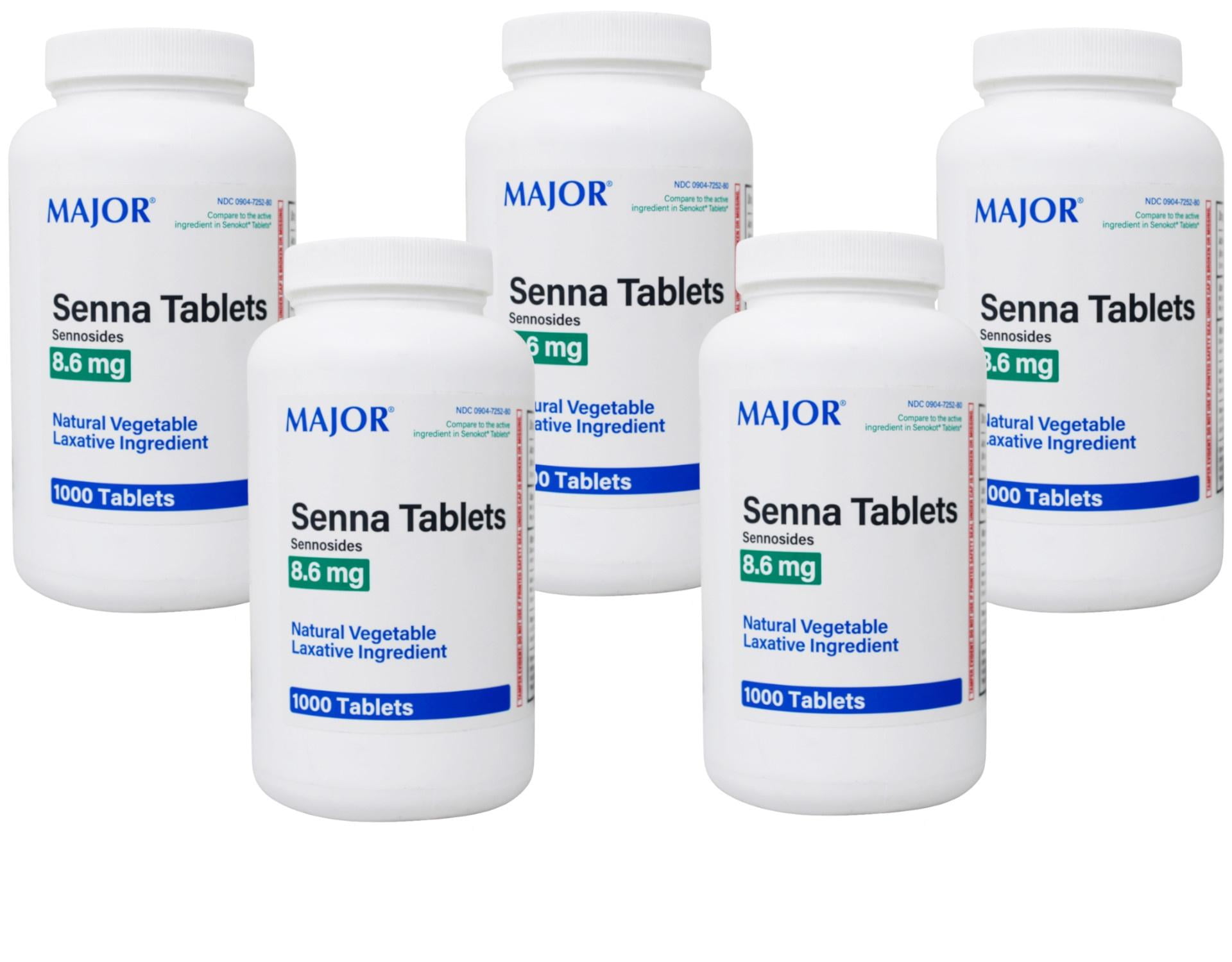 Major Pharmaceuticals Senna Natural Vegetable Laxative Tablets, 1000
