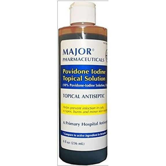 Major Povidone Iodine Topical Antiseptics Solution 8 oz, 2-Pack