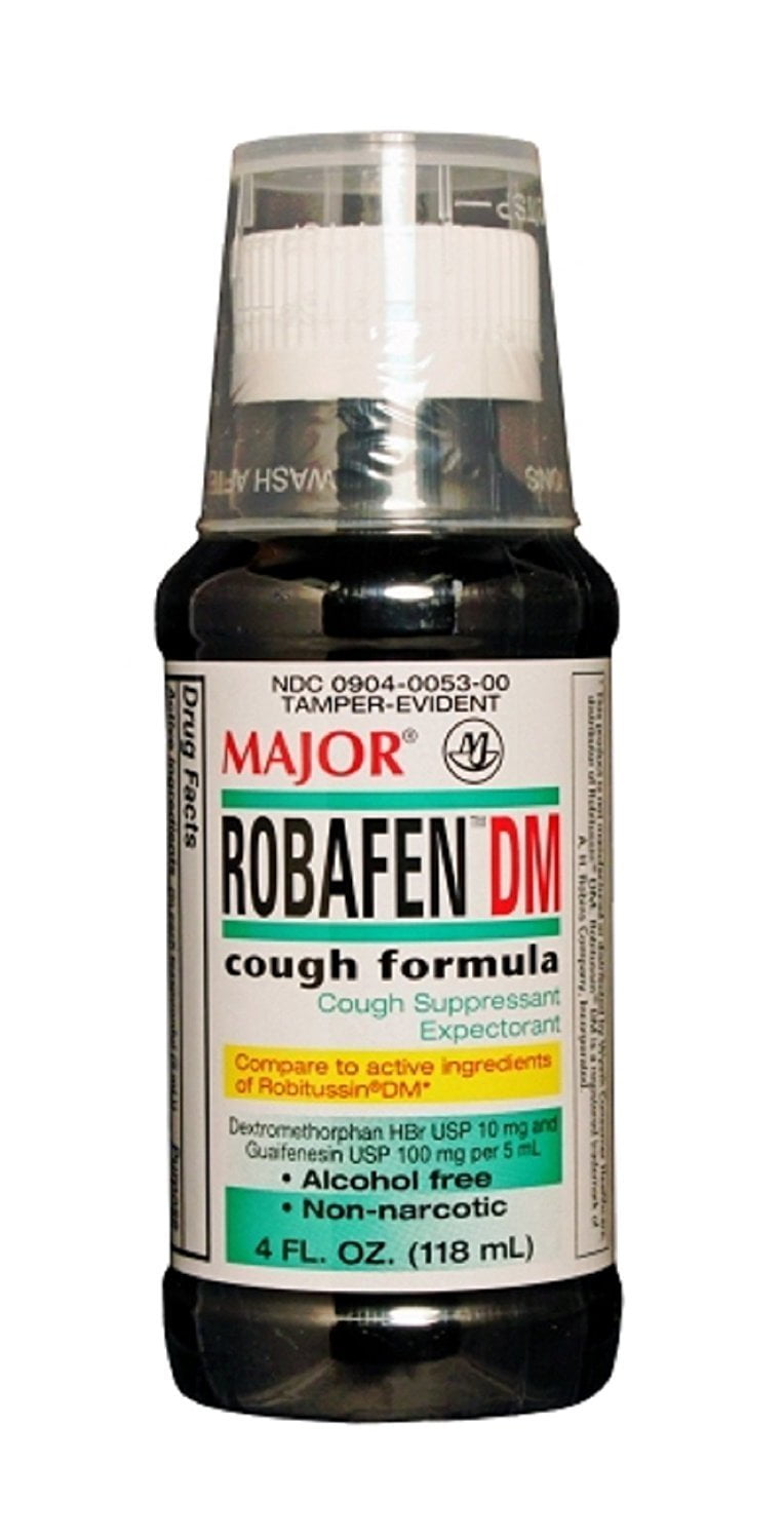 Major Robafen DM Cough Syrup, 10 mg, 4 Fl. Oz.