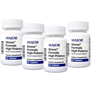 Major Stress Formula - High Potency Stress Formula Vitamins - Dietary Supplement - 60 Tablets - 4 Pack