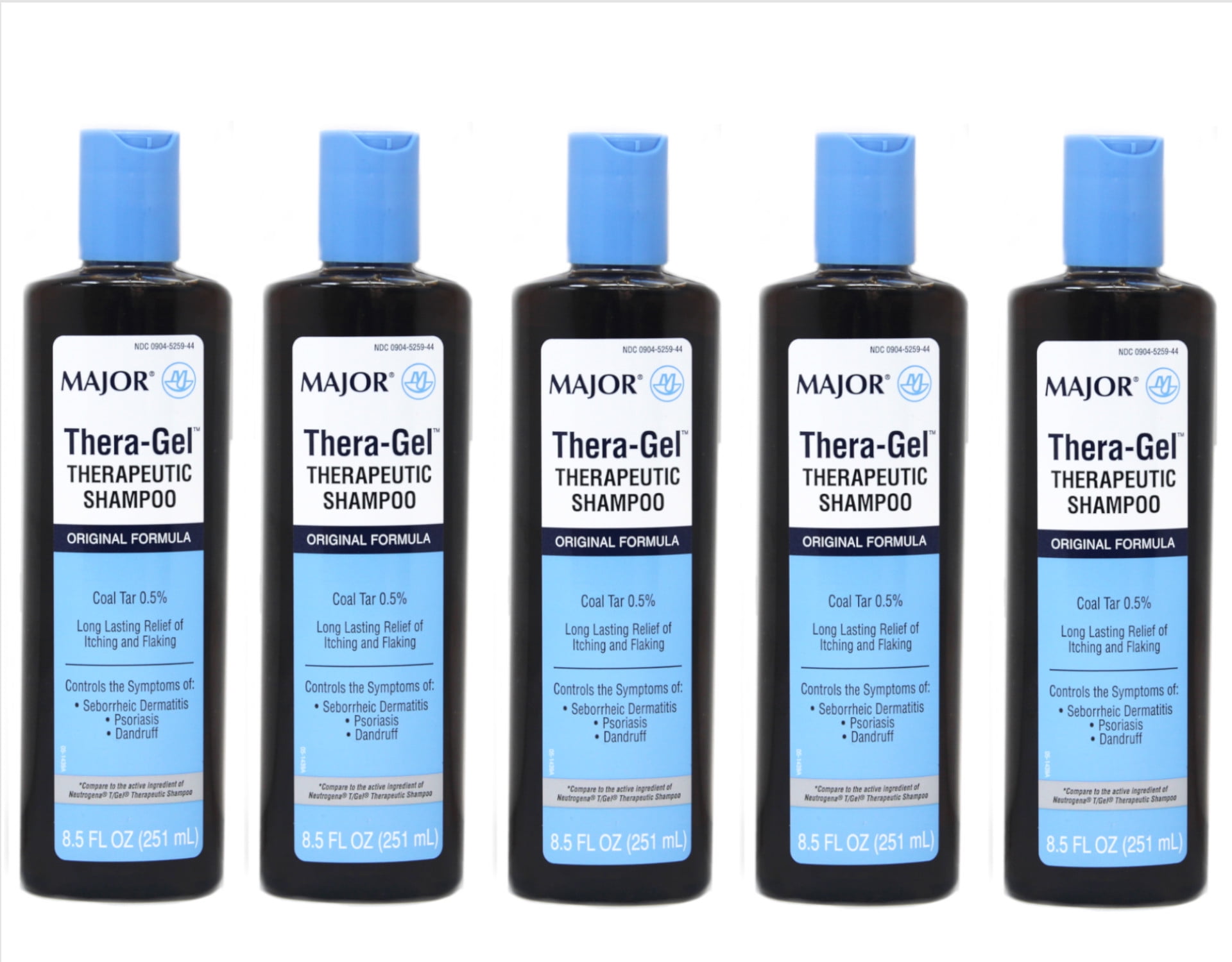 Major Thera-Gel Therapeutic Shampoo Coal Tar 0.5% 8.5 oz. (5 Bottles)