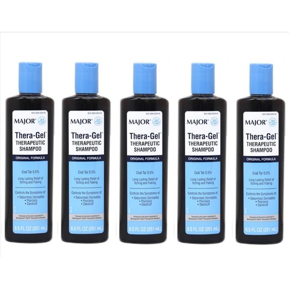 Major Thera-Gel Therapeutic Shampoo Coal Tar 0.5% 8.5 oz. (5 Bottles)