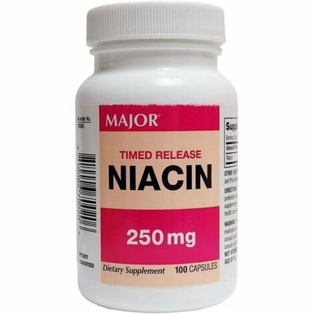 Major Timed Release Niacin Dietary Supplement 250 mg, 100 ct