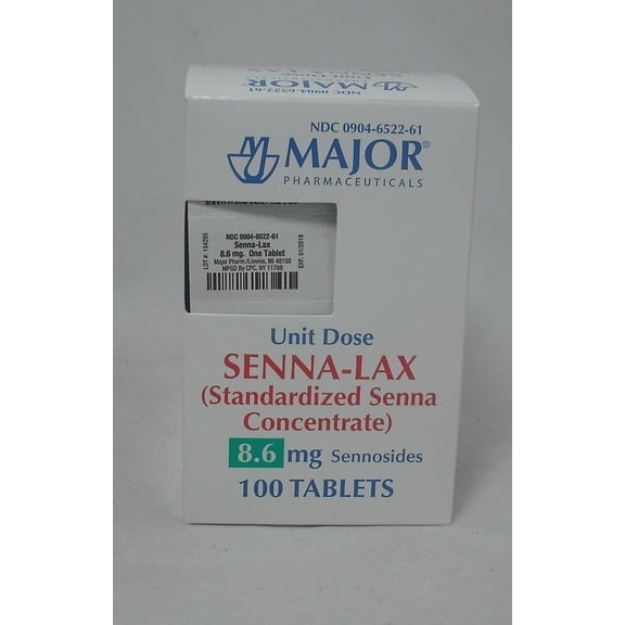 Major Unit Dose Senna Laxative Standardized Concentrated Relief, 100 Tablets