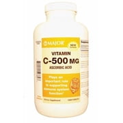 Major Vitamin C Ascorbic Acid Tablets, 500 mg, 1000 Count