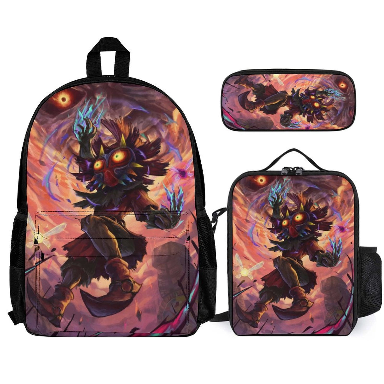 Majora'S Mask Zelda Casual Backpack 3 Piece Set Daypack Lightweight ...