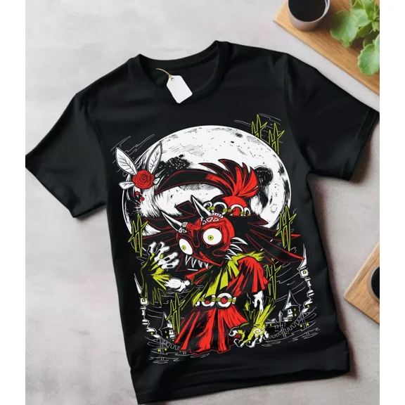 Majoras Mask T-shirt The Legend of Zelda Graphic Print Anime Gift Shirt All Size