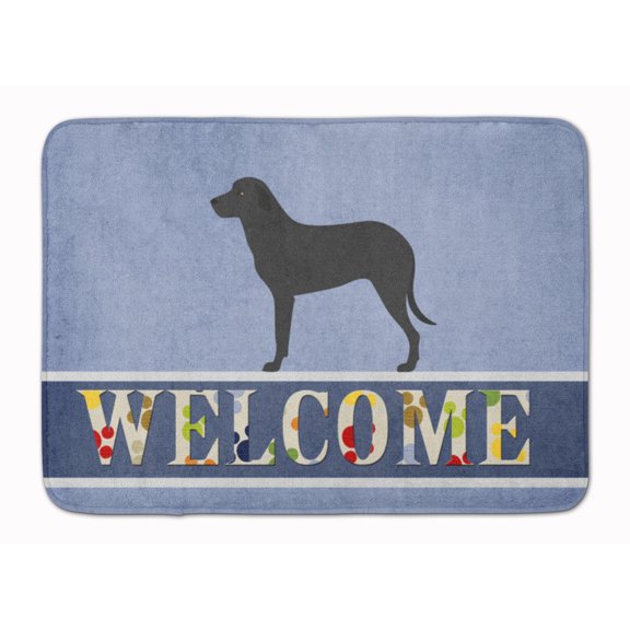 Majorca Shepherd Dog Machine Washable Memory Foam Mat Blue