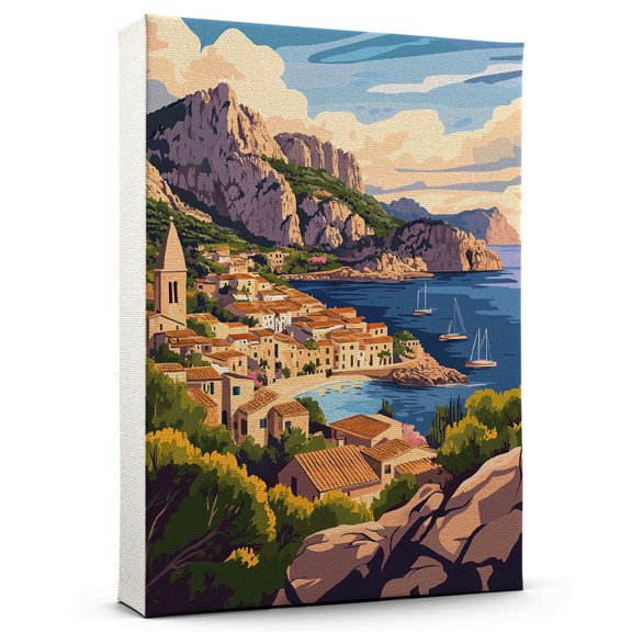 Majorca Vintage Travel Canvass, Spain Canvas Wall Art, Majorca Canvas Wall Art, Spain Wall Art Picture Print Decor - 105AZ833