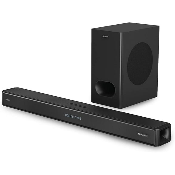 Majority Sierra Plus 2.1-Channel Soundbar with Wireless Subwoofer, Dolby Atmos, 37.8" Sound Bar