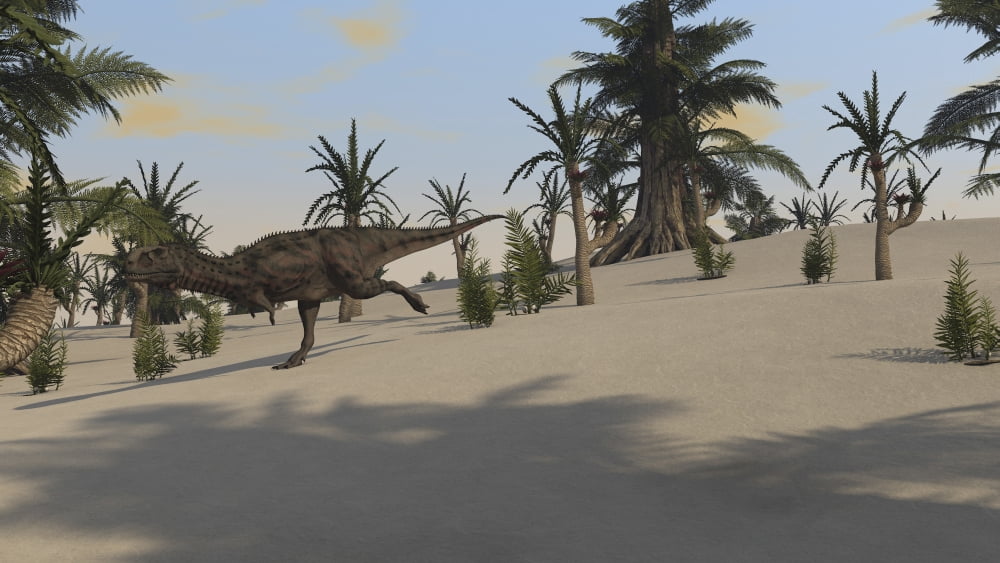 Majungasaurus in a prehistoric environment Canvas Art - Kostyantyn IvanyshenStocktrek Images (19 x 11)
