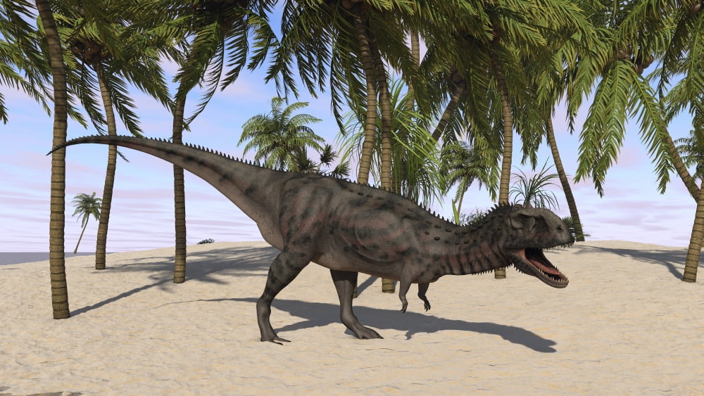 Majungasaurus in a prehistoric landscape Canvas Art - Kostyantyn IvanyshenStocktrek Images (19 x 11)