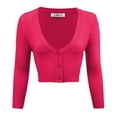 thumbnail image 1 of Mak Women's Cropped Bolero V-Neck 3/4 Sleeve Cardigan - Rosa Apparel, 1 of 11