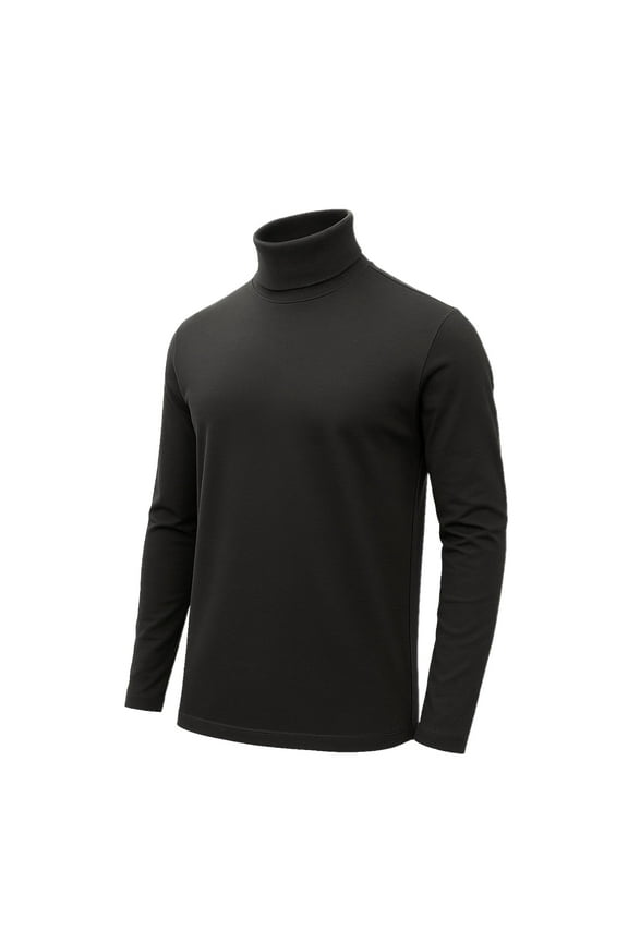 Turtle Neck Long Sleeve T-Shirt Heavy-Weight Ultra-Soft 100% U.S. Cotton