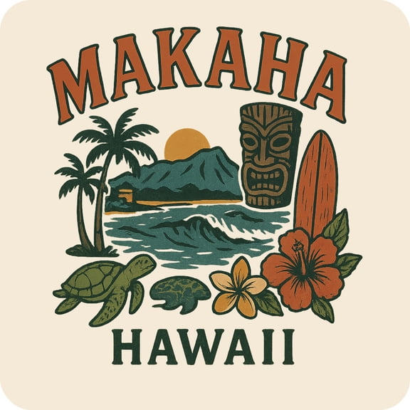 Makaha Hawaii Keepsakes Souvenir Vinyl Sticker – Destination Travel Keepsake Collectible (3-Inches Wide)
