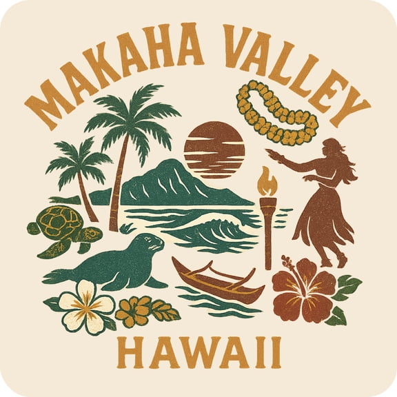 Makaha Valley Hawaii Keepsakes Souvenir Vinyl Sticker – Destination Travel Keepsake Collectible (3-Inches Wide)