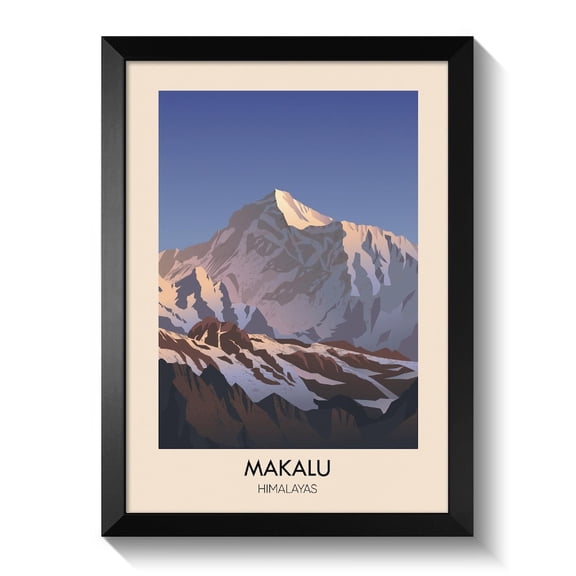 Makalu Mountain Poster, Himalayas Print, Travel Poster, China, Nepal, Mount Everest, Mountaineering, Mountain Wall Art, Mount Makalu Climb Wall Art, Modern Wall Decor, 8x12 UNFRAMED