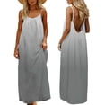 thumbnail image 1 of Makaor Backless Cami Dress for Women Shift Maxi Dresses Plus Size Sleeveless Spaghetti Strap Dress Gradient Scoop Neck Open Back Beach Vacation Clothes Gray XL, 1 of 8