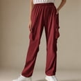 thumbnail image 1 of Makaor Baggy Sweatpants for Women with Pockets Solid Athletic Pants with Elastic Waist Wine M, 1 of 7