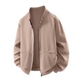 thumbnail image 1 of Makaor Barn Jacket for Men Pockets Mock Neck Coat Plaid Big and Tall Zipper Long Sleeve Outerwear Fall Winter Clothes, 1 of 2