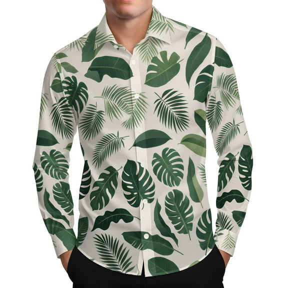 Makaor Button down Shirt Men Big and Tall Collared Tops Hawaiian Long Sleeve Pullover Tees Cute Outfits Clothes