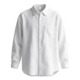 thumbnail image 1 of Makaor Button up Shirts for Men Big and Tall Collared Tops Solid Color Long Sleeve Pullover Tees Vacation Clothes, 1 of 6