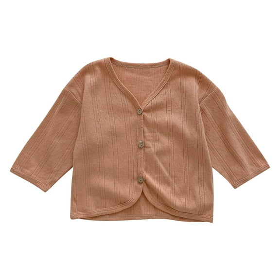 Makaor Coats for Kids Boys Girls Toddler Hooded Jacket Solid Button Long Sleeve Outerwear Cotton Fall Winter Clothes