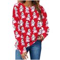 thumbnail image 1 of Makaor Crewneck Sweatshirt Womens Halloween Tops Fleece Long Sleeve Pullover Casual Fall Clothes Red M, 1 of 4