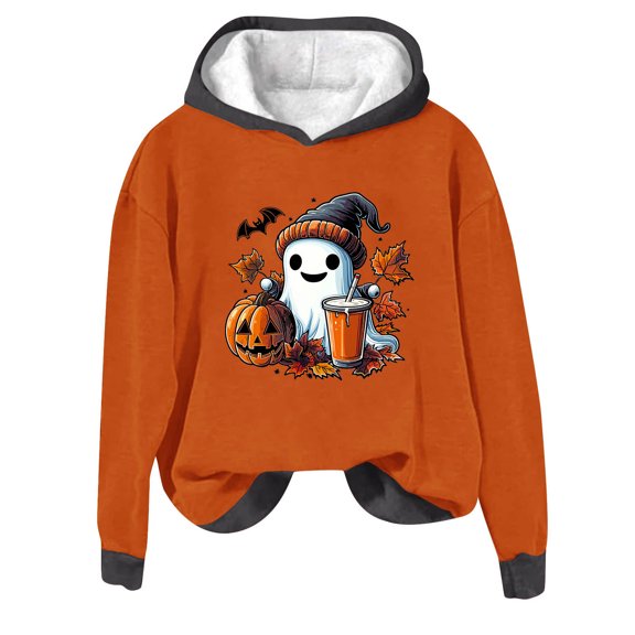 Makaor Cute Hoodies for Women Halloween Sweatshirt Fleece Long Sleeve Pullover Tops Graphic Casual Fall Clothes