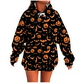 thumbnail image 1 of Makaor Cute Hoodies for Women Halloween Tunic Sweatshirt with Pockets Fleece Long Sleeve Pullover Pumpkin Oversized Tops, 1 of 5