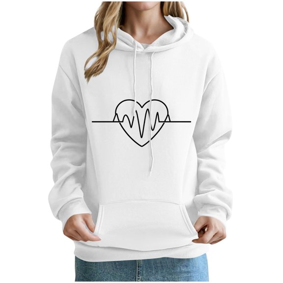 Makaor Cute Hoodies for Women Sweatshirt with Pockets Fleece Long Sleeve Pullover Graphic Drawstring Casual Tops