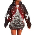thumbnail image 1 of Makaor Cute Womens Hoodies Pullover Christmas Plus Size Tunic Sweatshirt Long Sleeve Tops Graphic with Bow Oversized Clothes, 1 of 5