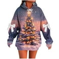 thumbnail image 1 of Makaor Cute Womens Hoodies Pullover Christmas Plus Size Tunic Sweatshirt Long Sleeve Tops Graphic with Bow Oversized Clothes, 1 of 5