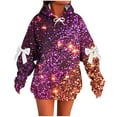 thumbnail image 1 of Makaor Cute Womens Hoodies Pullover Christmas Plus Size Tunic Sweatshirt Long Sleeve Tops with Bow Oversized Clothes, 1 of 5