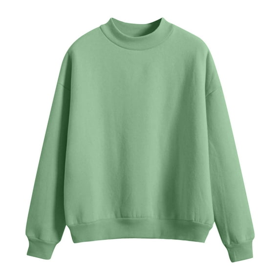 Makaor Fall Sweatshirt Girls Boys Crew Neck Pullover Solid Color Long Sleeve Coats Tops Fleece Cute Winter Clothes Green