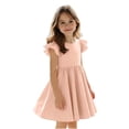 thumbnail image 1 of Makaor Girls Birthday Party Dresses Ruffle Ruched A Line Dress Cap Sleeve Formal Dresses Empire Waist Backless Wedding Guest Dresses, 1 of 8