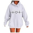 thumbnail image 1 of Makaor Graphic Hoodies for Women Tunic Sweatshirt with Pockets Fleece Long Sleeve Pullover Oversized Tops, 1 of 4