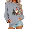 thumbnail image 1 of Makaor Holiday Sweatshirts Womens Christmas Crew Neck Tops Santa Graphic Long Sleeve Pullover Tees Fleece Cute Fall Winter Clothes, 1 of 6