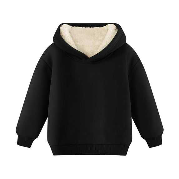 Makaor Hoodies for Girls Boys Pullover Sweatshirts Solid Color Long Sleeve Coats Tops Fleece Cute Fall Winter Clothes