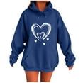 thumbnail image 1 of Makaor Hoodies for Women Graphic Tunic Sweatshirt with Pockets Fleece Long Sleeve Pullover Oversized Tops, 1 of 4