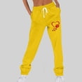 thumbnail image 1 of Makaor Jogger Pants for Women with Pockets Baggy Athletic Joggers with Elastic Waist Yellow XL, 1 of 4