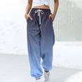 thumbnail image 1 of Makaor Jogger Pants for Women with Pockets Wide Leg Baggy Drawstring Lounge Joggers with Elastic Waist Blue 2XL, 1 of 5
