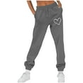 thumbnail image 1 of Makaor Joggers with Pockets Women Solid Baggy Fleece Lounge Pants with Elastic Waist Dark Gray 2XL, 1 of 4